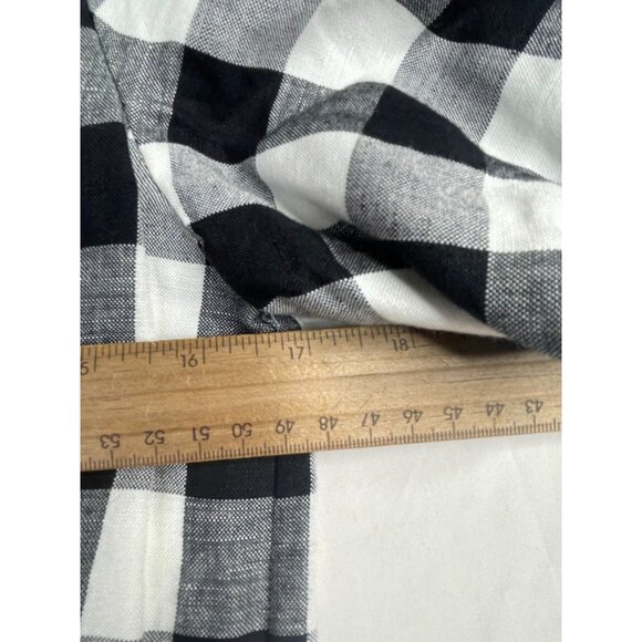 New Loft Gingham Button V-neck Dress size 0P Black/White - Picture 6 of 7